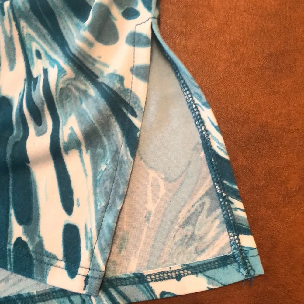 Michael Kors Turquoise White Tunic Shirt